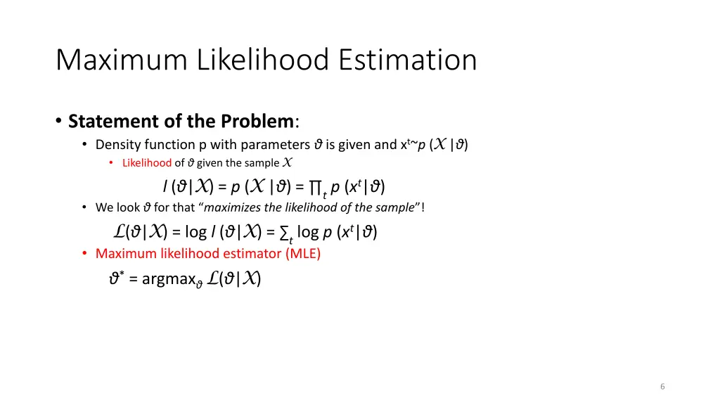 maximum likelihood estimation