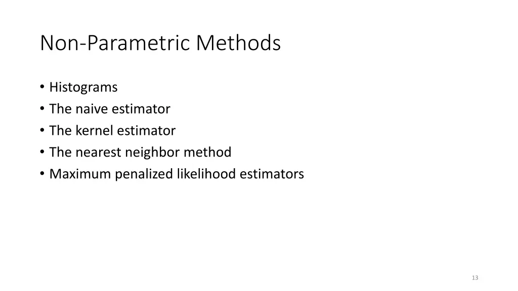 non parametric methods