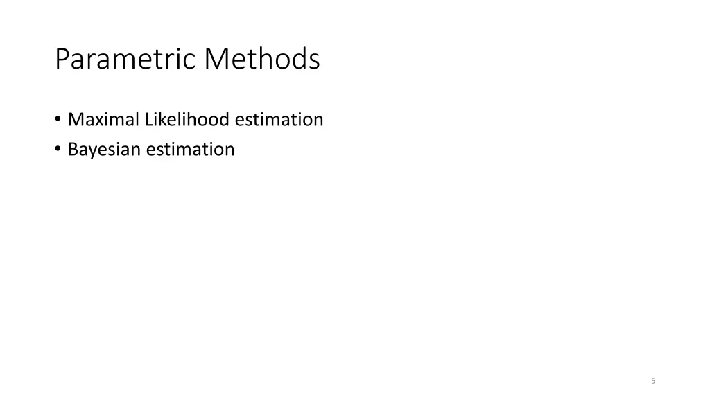 parametric methods