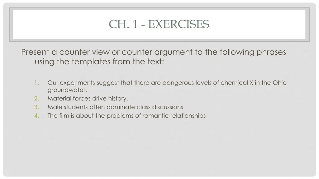 ch 1 exercises