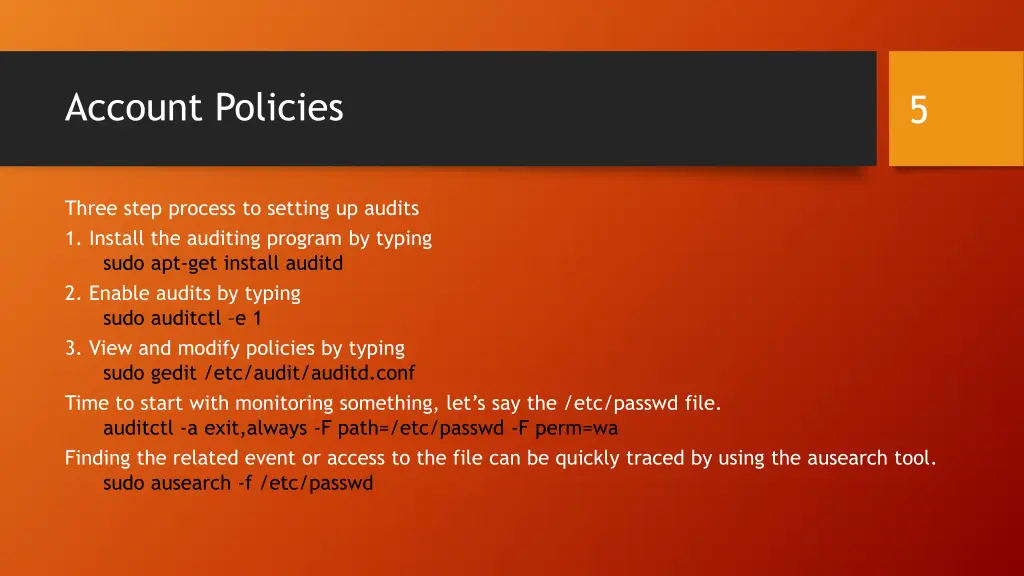 account policies