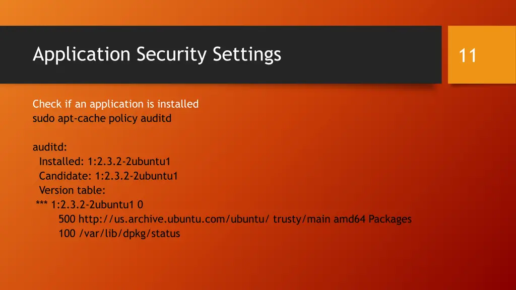 application security settings