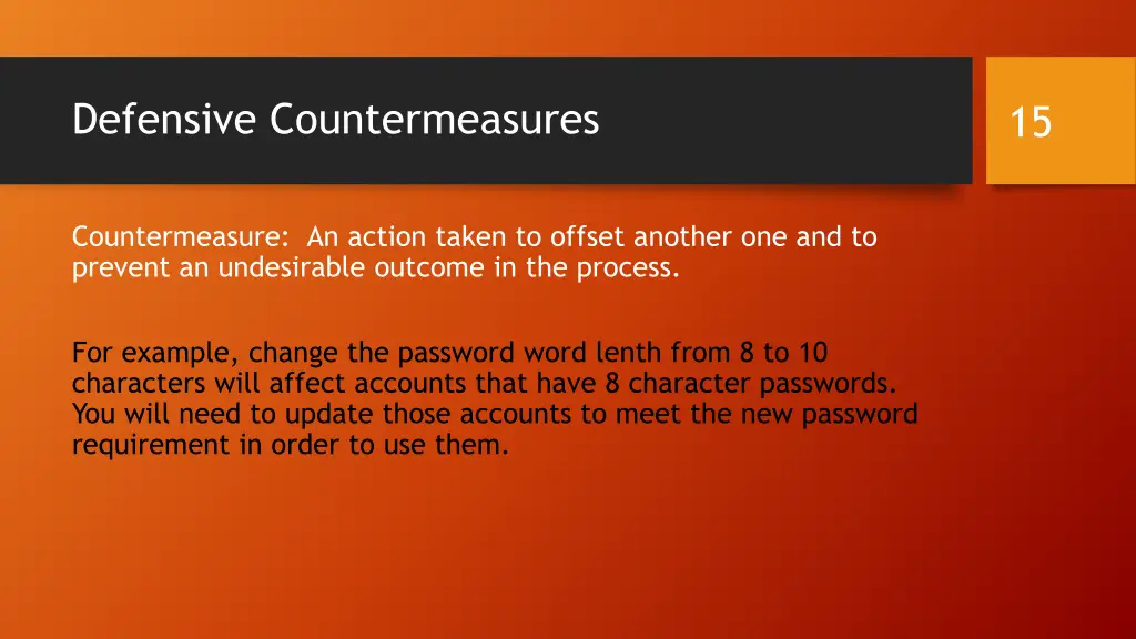 defensive countermeasures