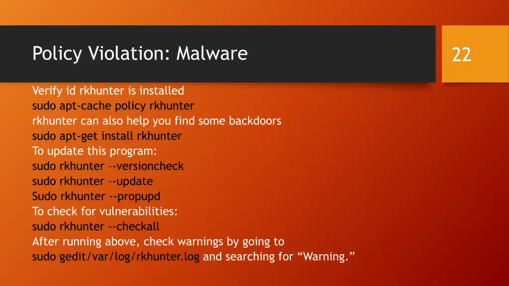 policy violation malware