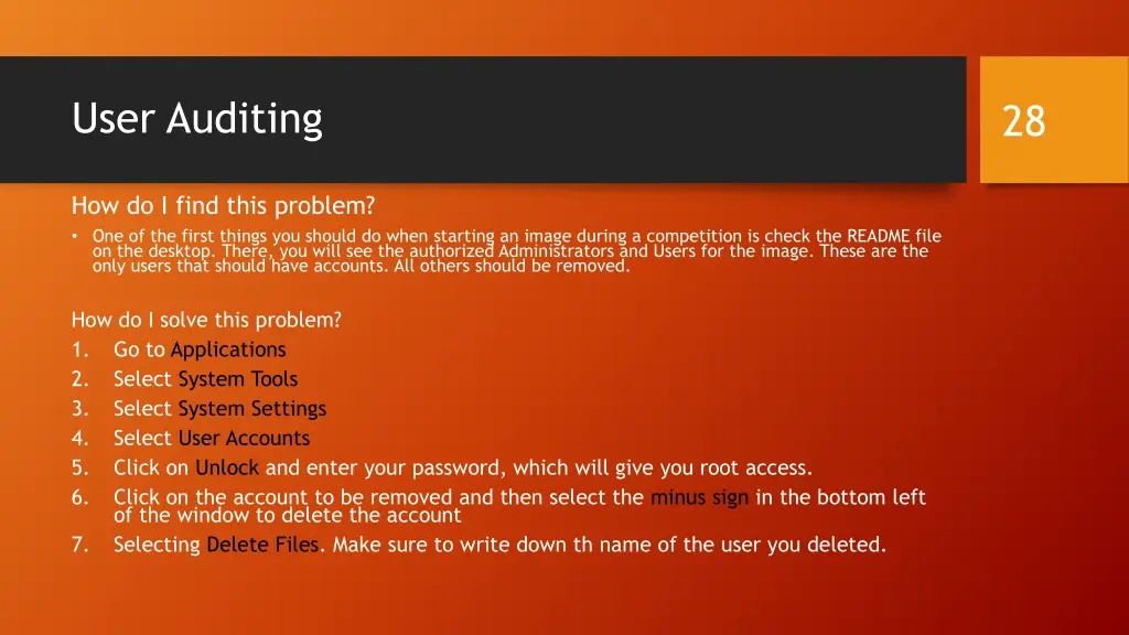 user auditing