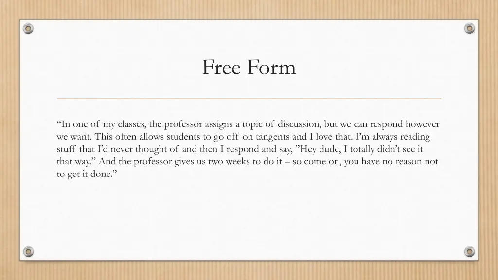 free form