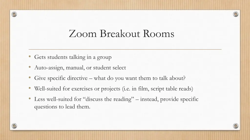 zoom breakout rooms