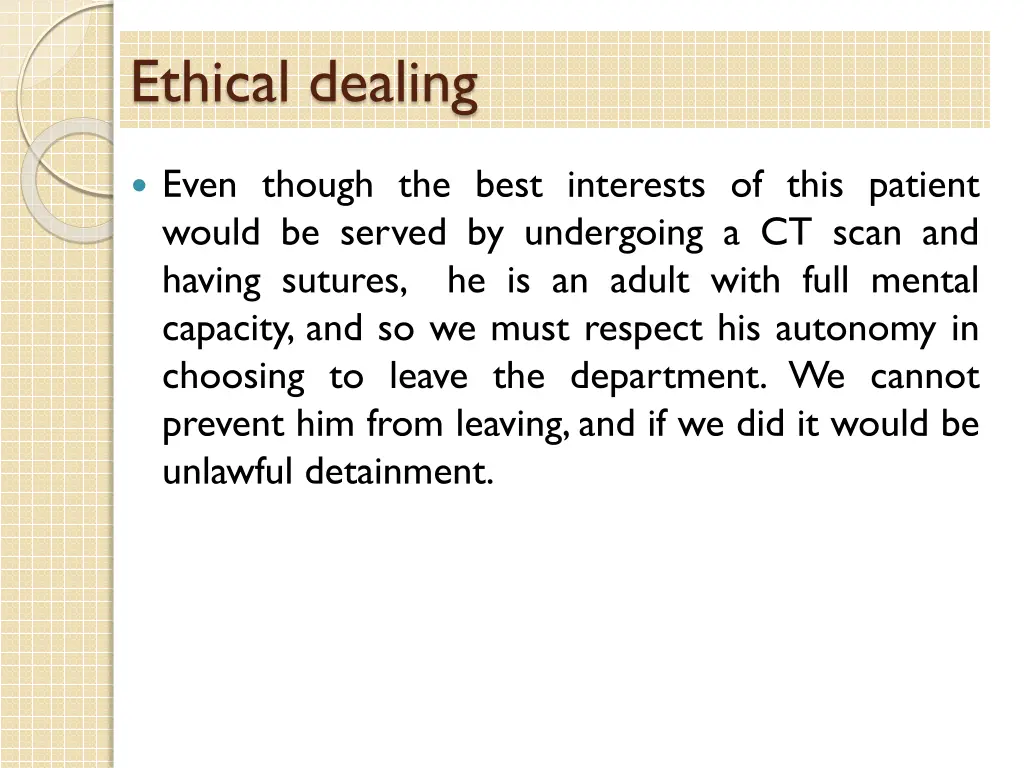 ethical dealing