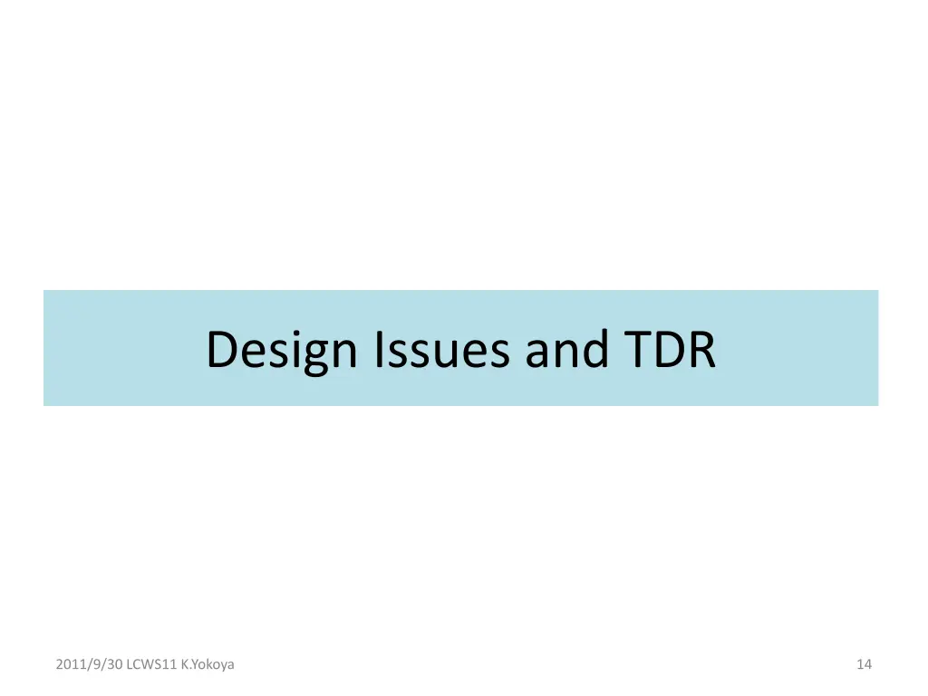design issues and tdr