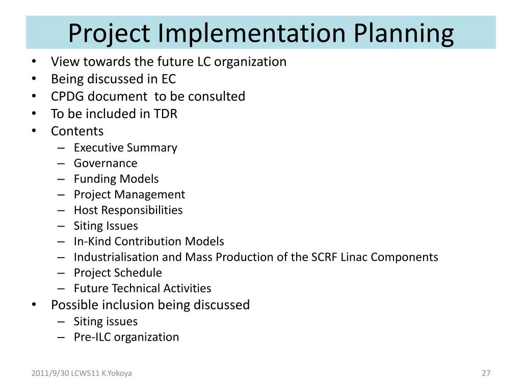 project implementation planning view towards
