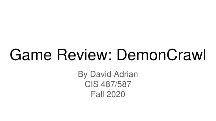 game review demoncrawl