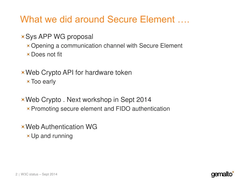what we did around secure element
