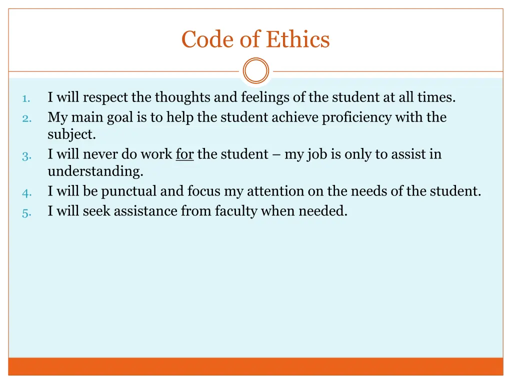code of ethics