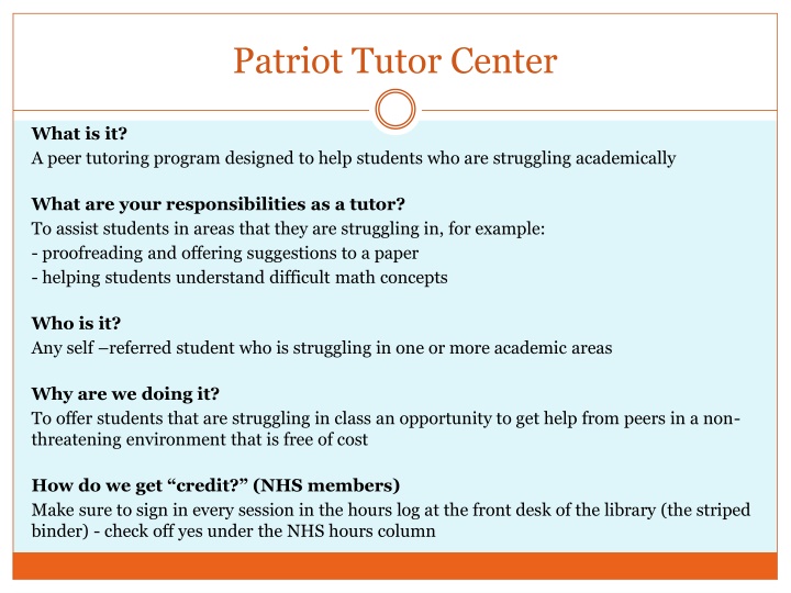 patriot tutor center