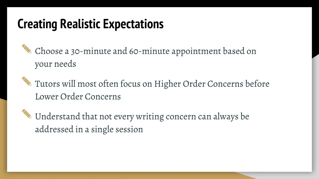 creating realistic expectations