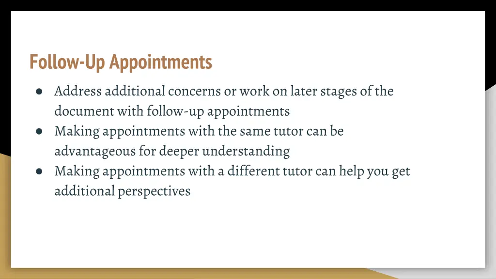 follow up appointments address additional
