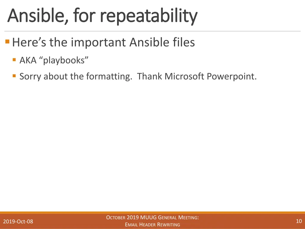 ansible for repeatability ansible