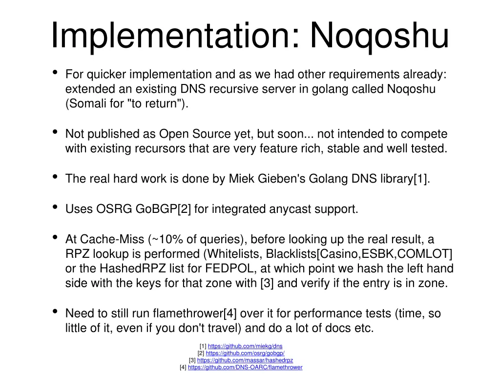 implementation noqoshu for quicker implementation