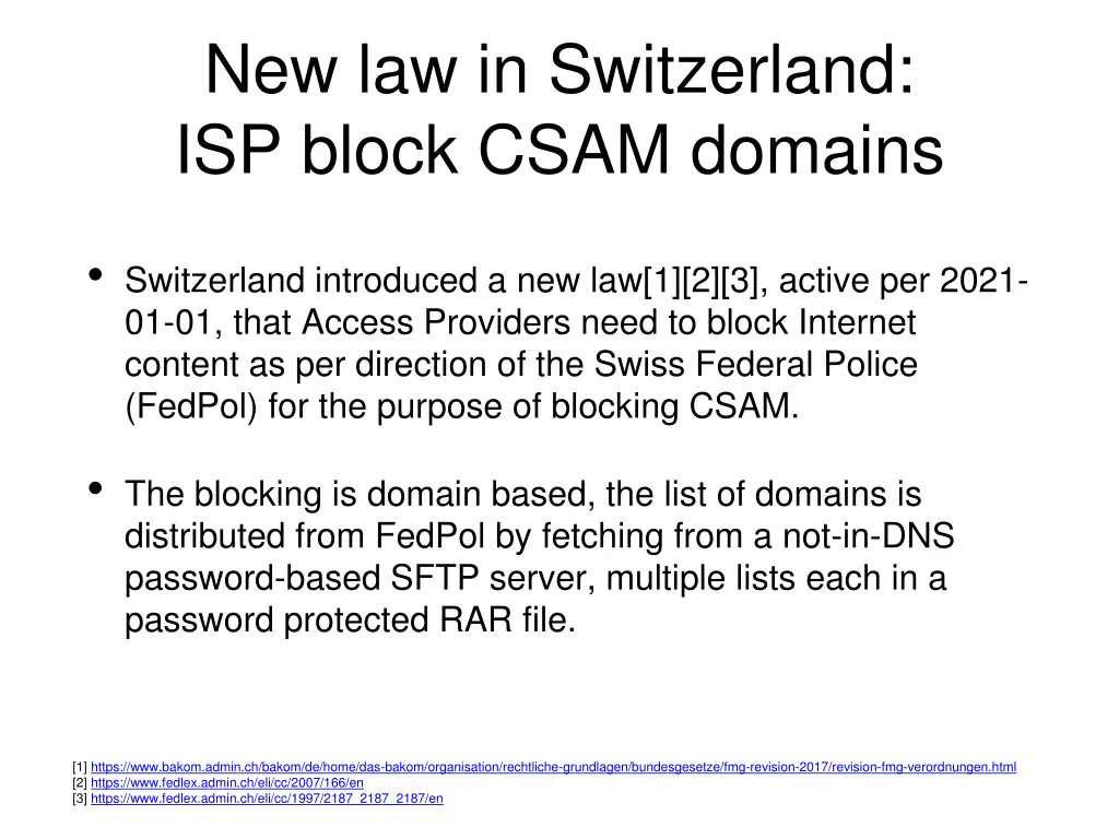 new law in switzerland isp block csam domains