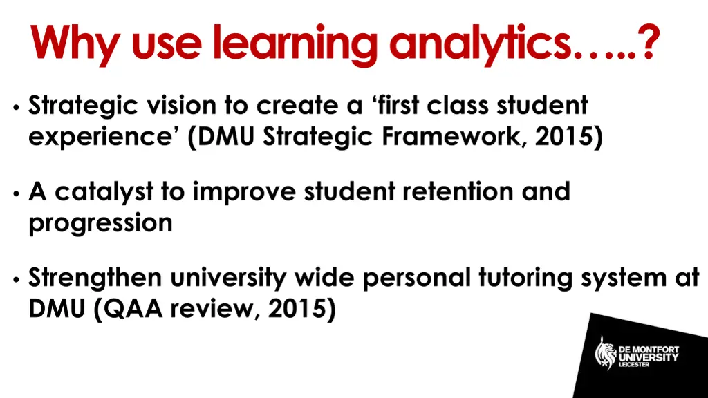 why use learning analytics