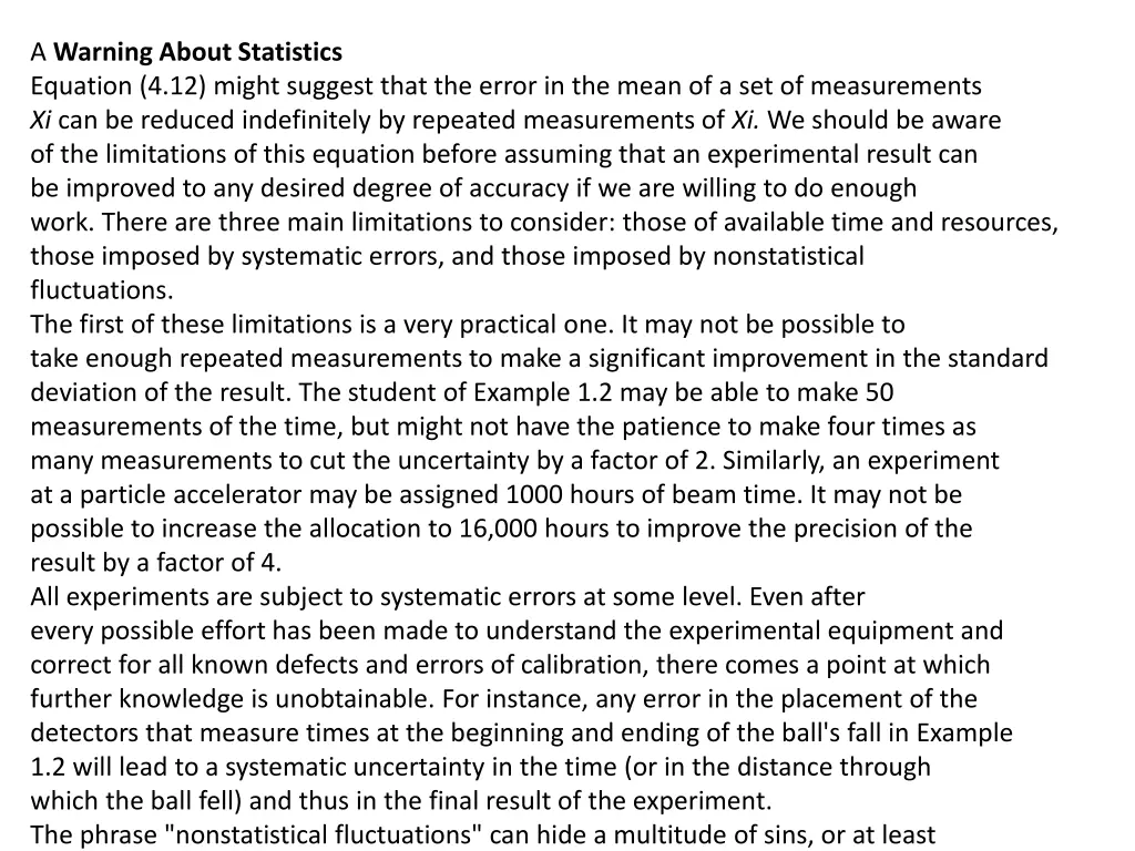 a warning about statistics equation 4 12 might