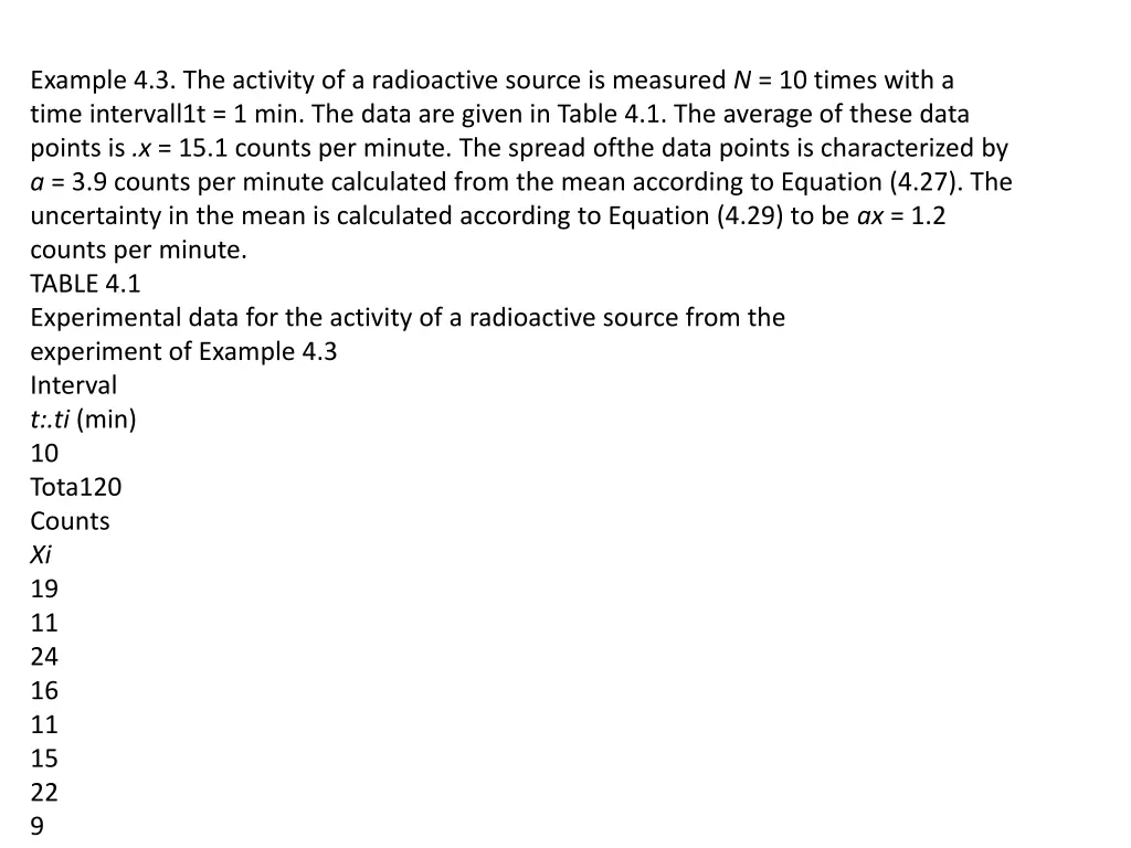example 4 3 the activity of a radioactive source