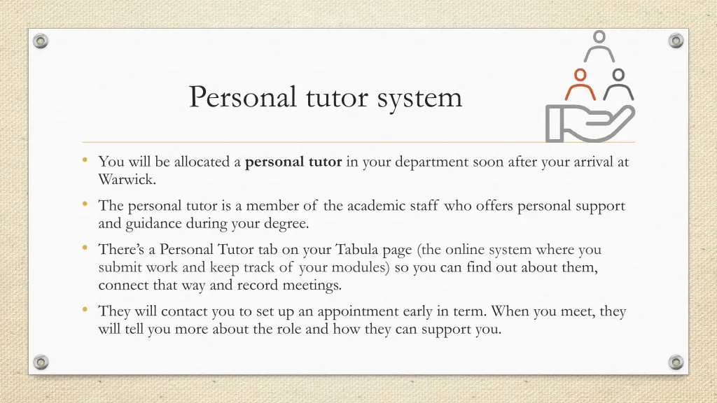 personal tutor system