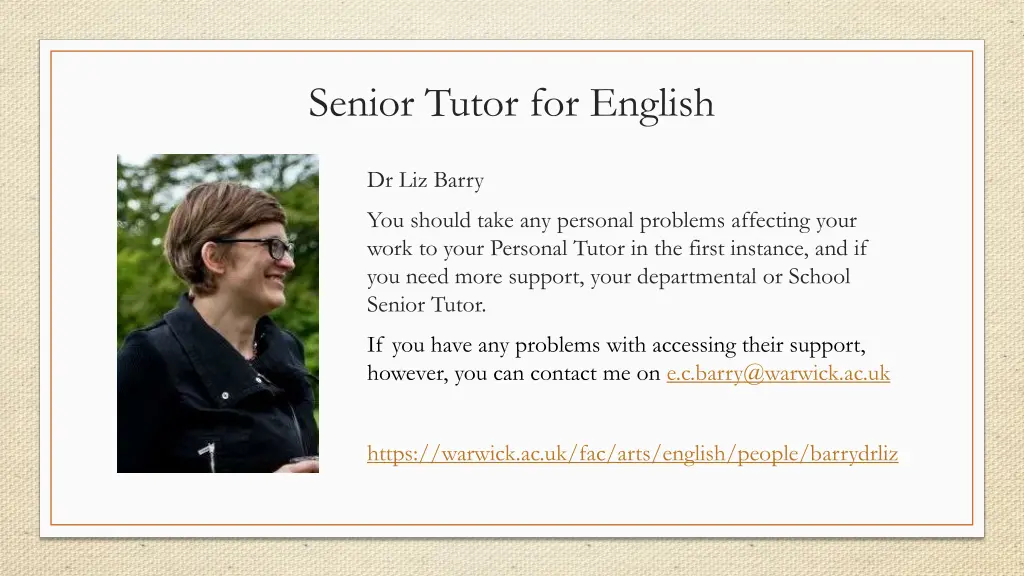 senior tutor for english