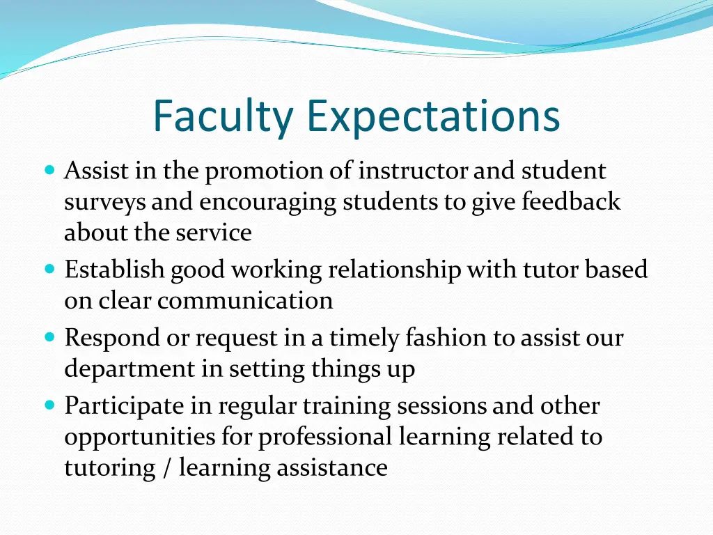 faculty expectations