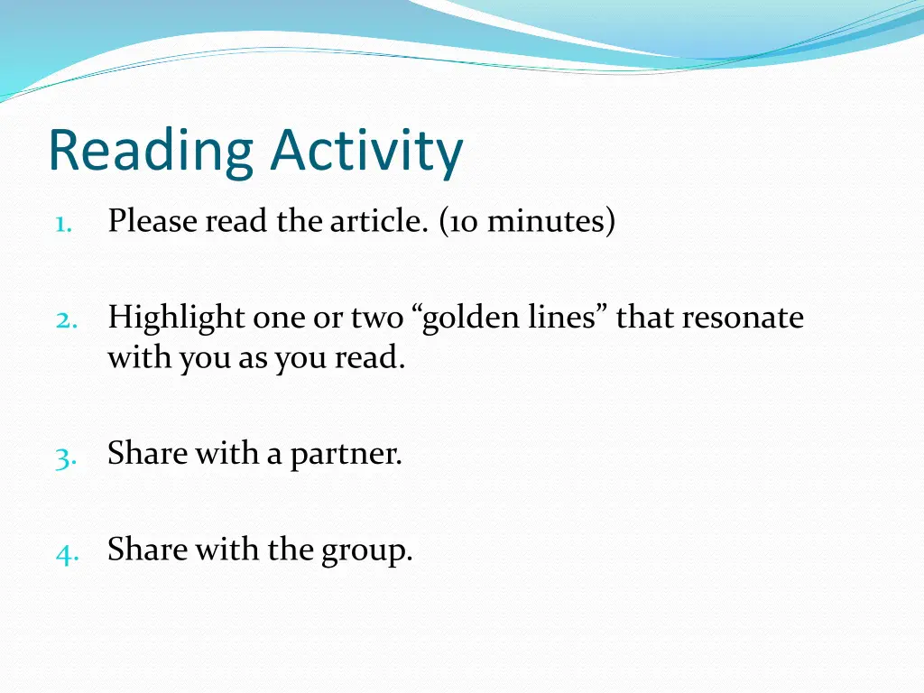 reading activity
