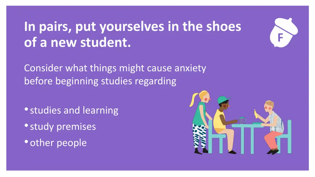 exercise in pairs put yourselves in the shoes