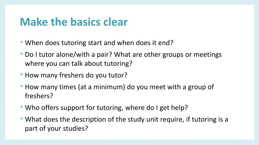 make the basics clear
