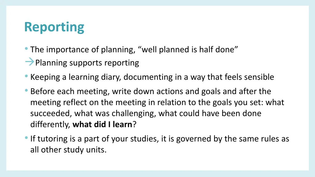 reporting