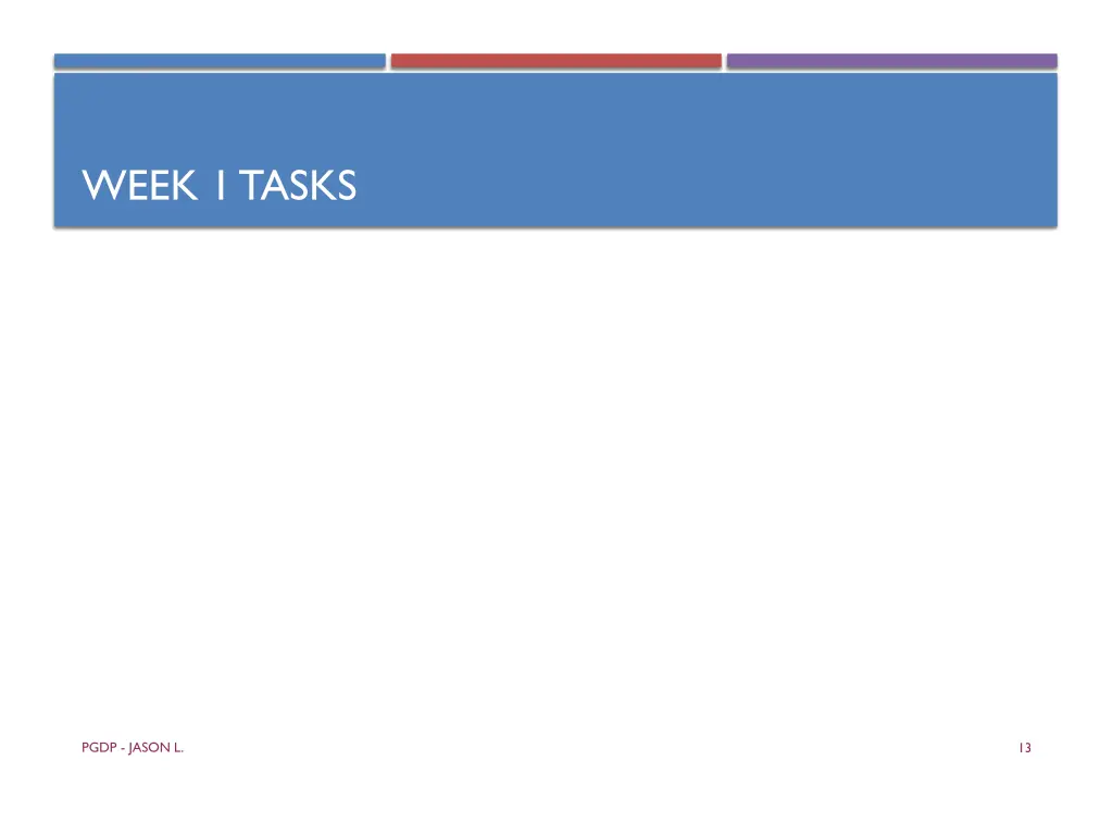 week 1 tasks