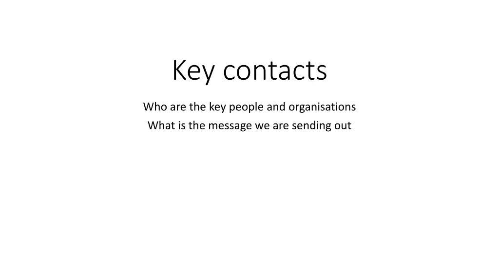 key contacts