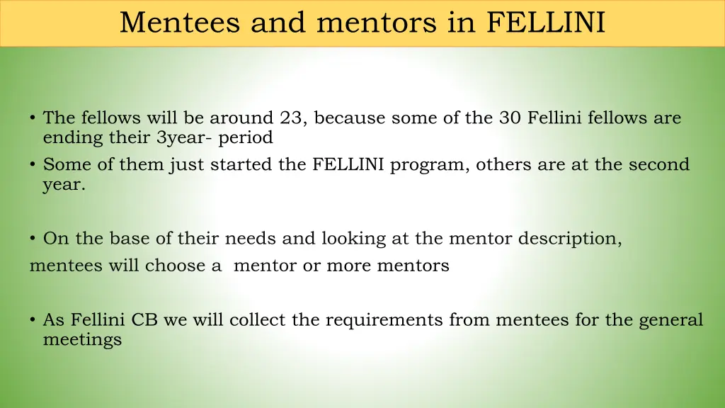 mentees and mentors in fellini 1