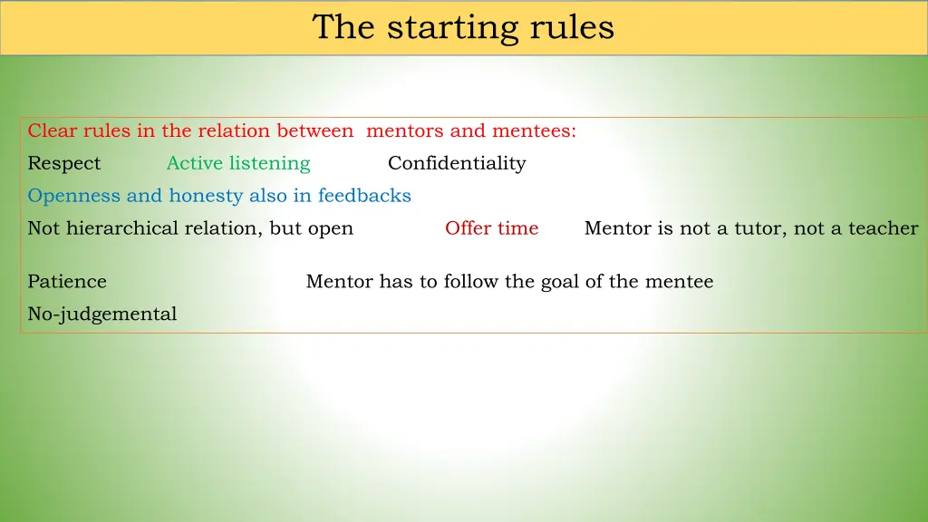 the starting rules