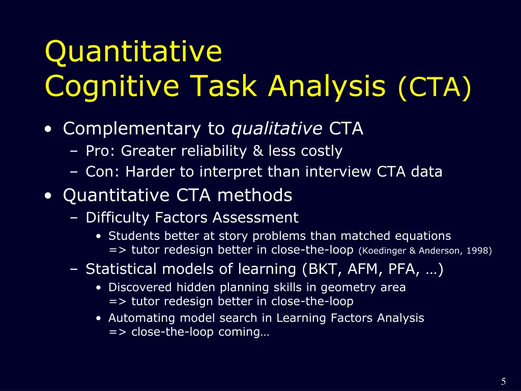 quantitative cognitive task analysis cta