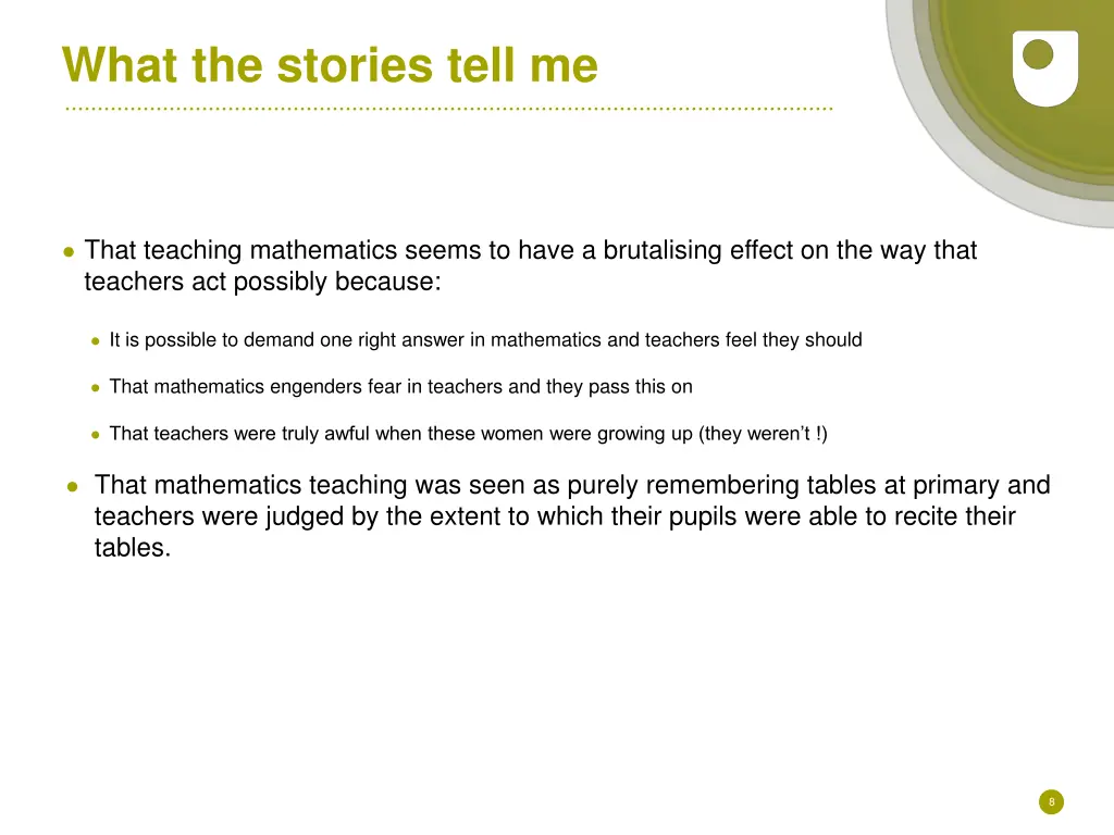what the stories tell me