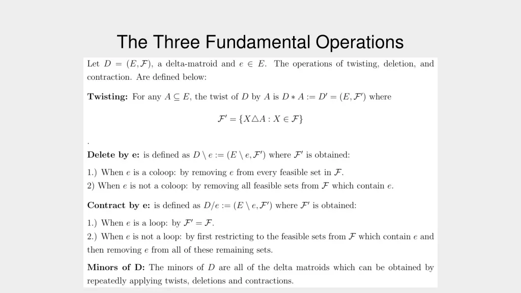 the three fundamental operations