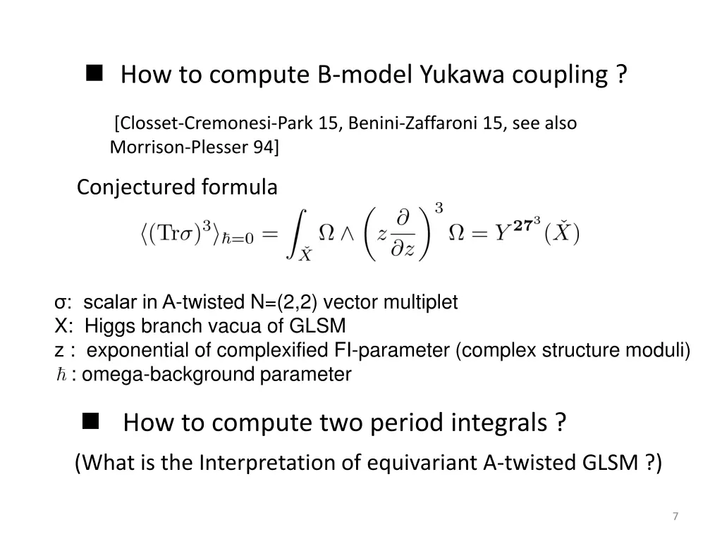 how to compute b model yukawa coupling