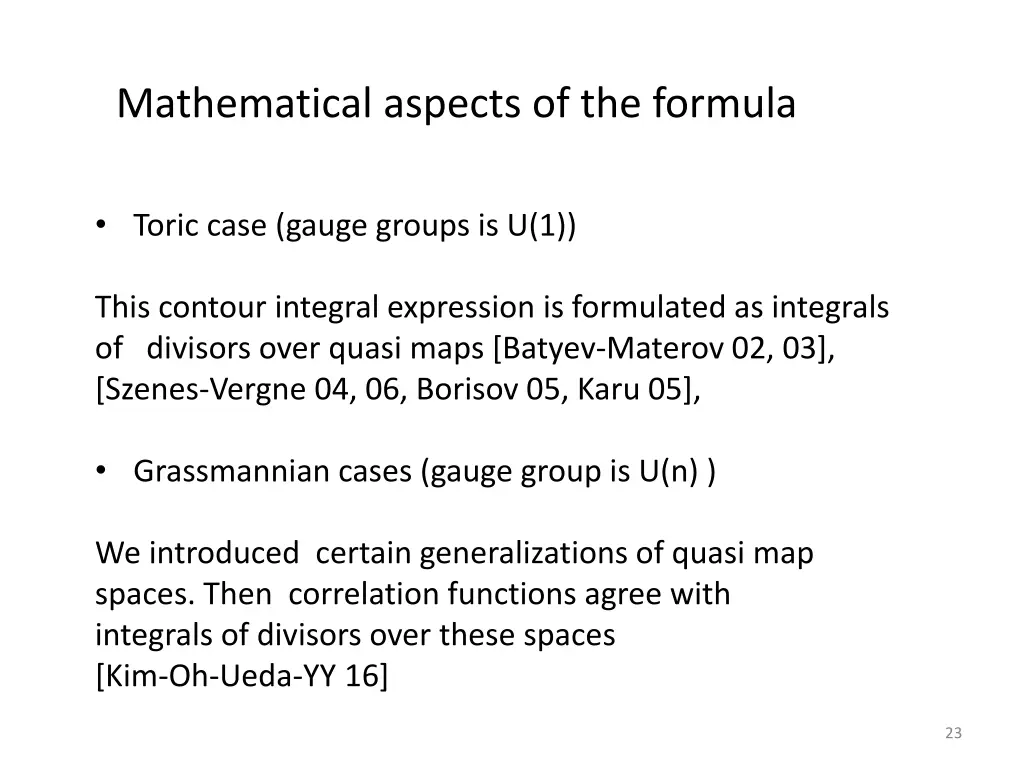 mathematical aspects of the formula