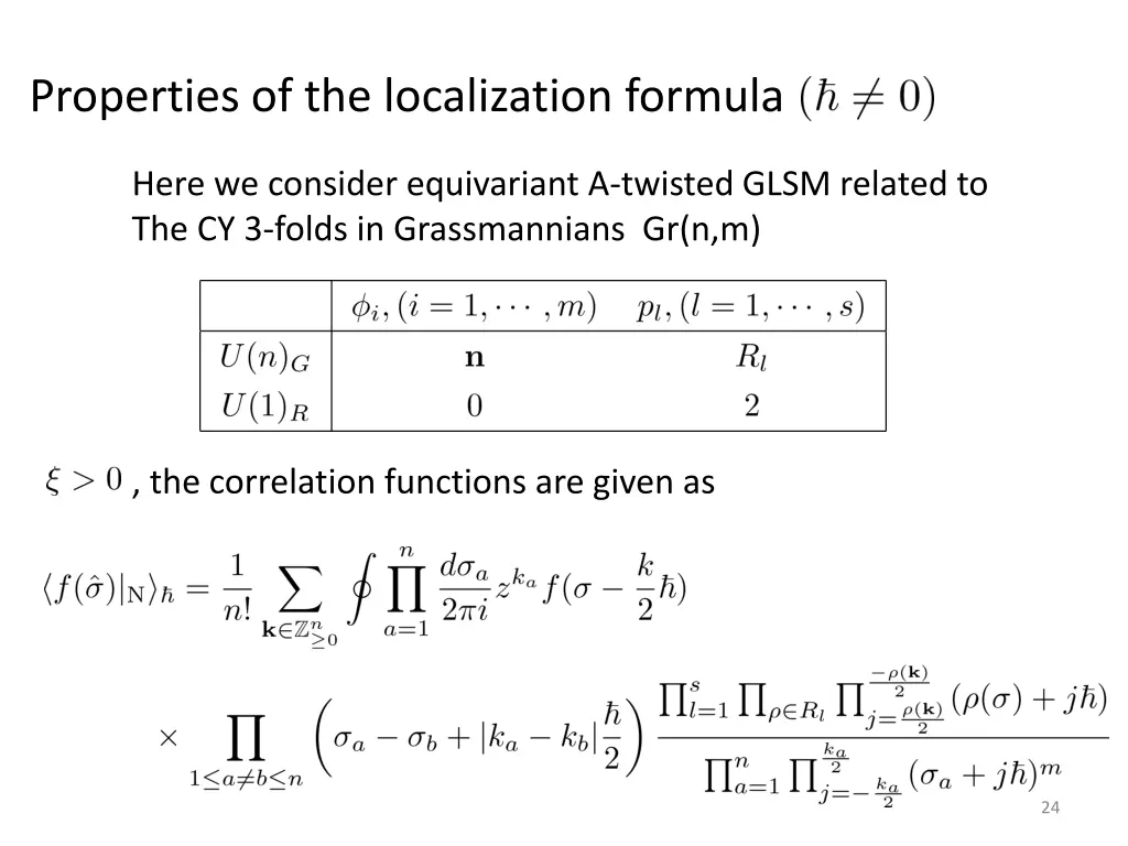 properties of the localization formula 1