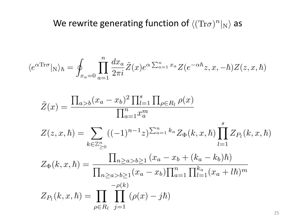 we rewrite generating function of as