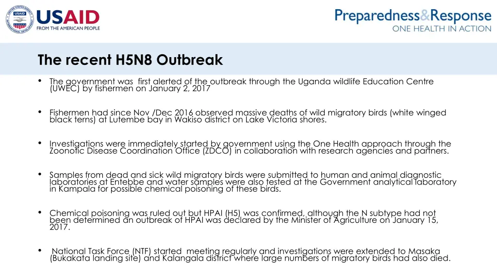 the recent h5n8 outbreak