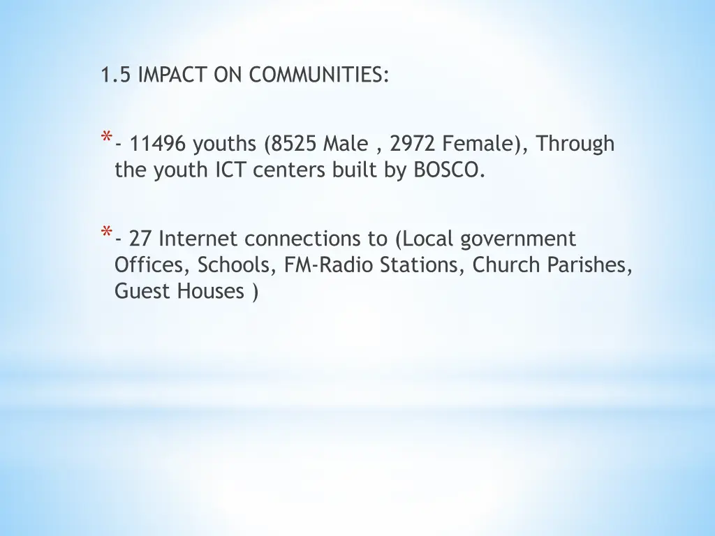 1 5 impact on communities