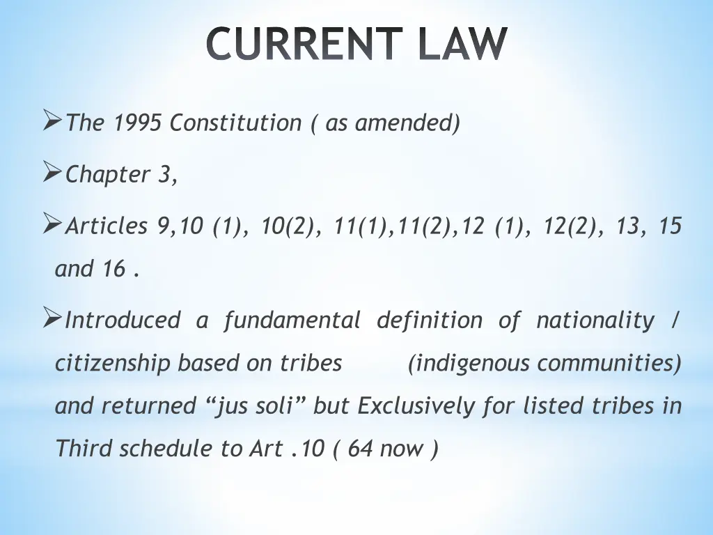 current law