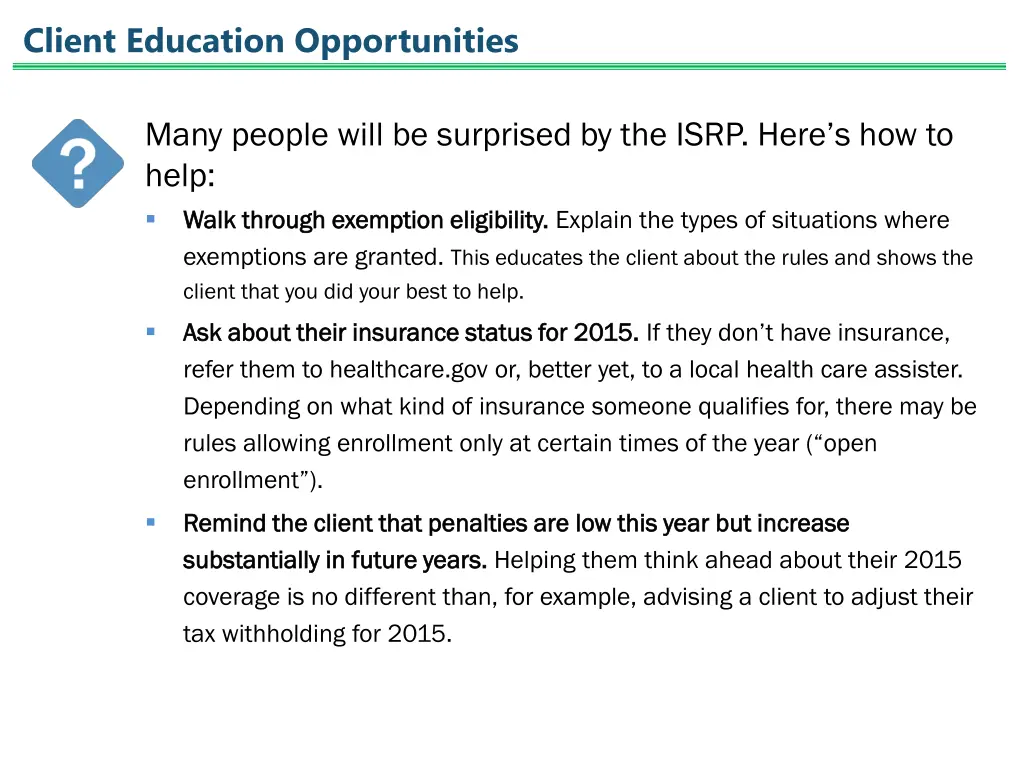 client education opportunities