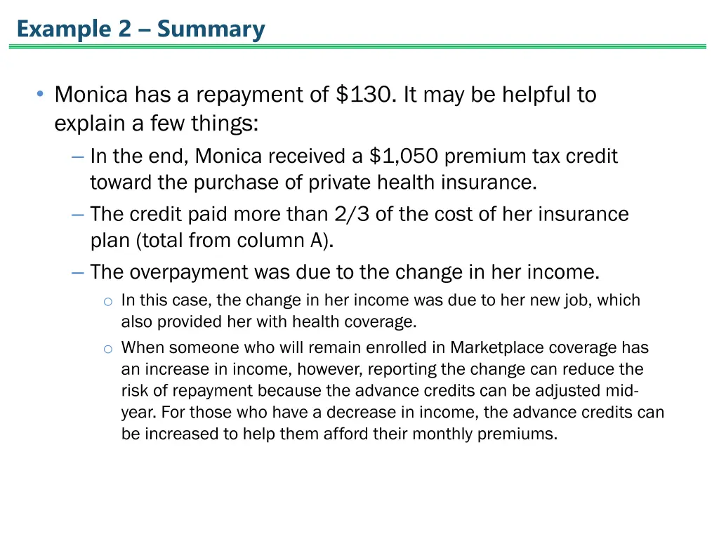 example 2 summary