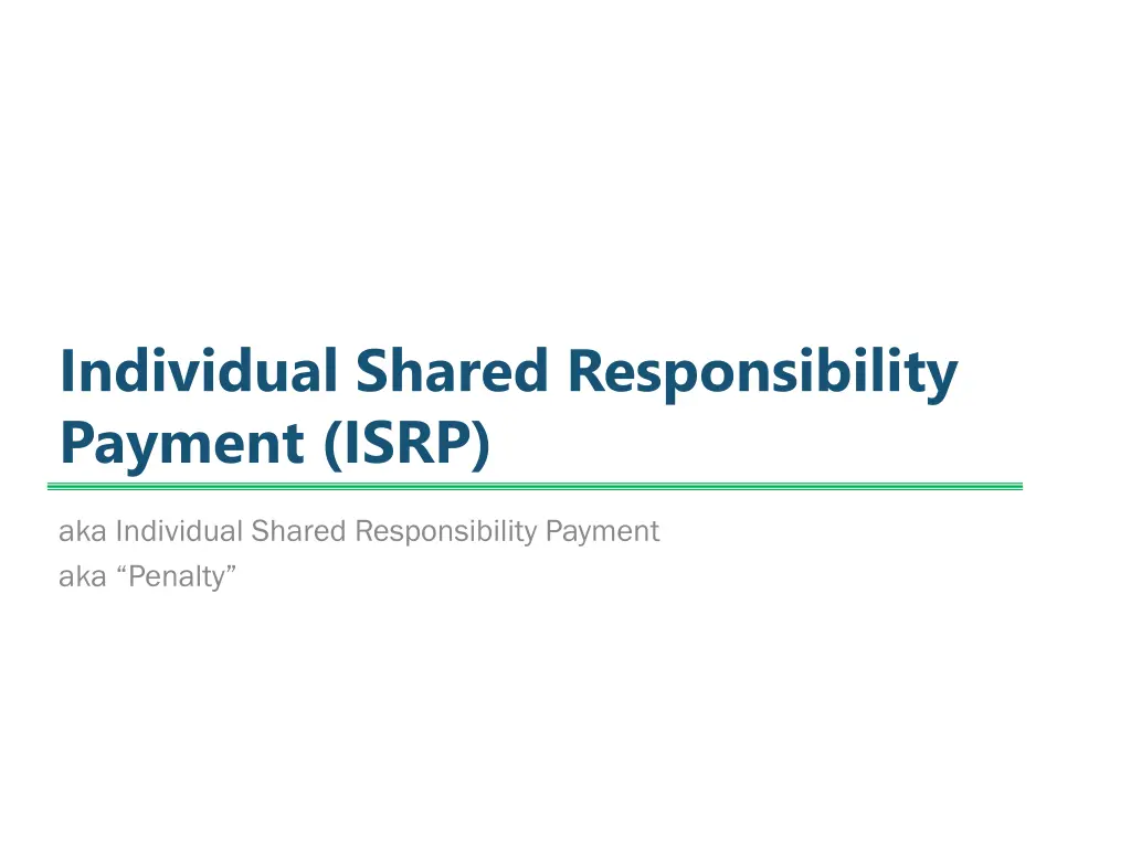 individual shared responsibility payment isrp
